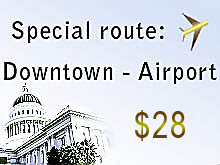 Special route: Downtown - Airport, 28$